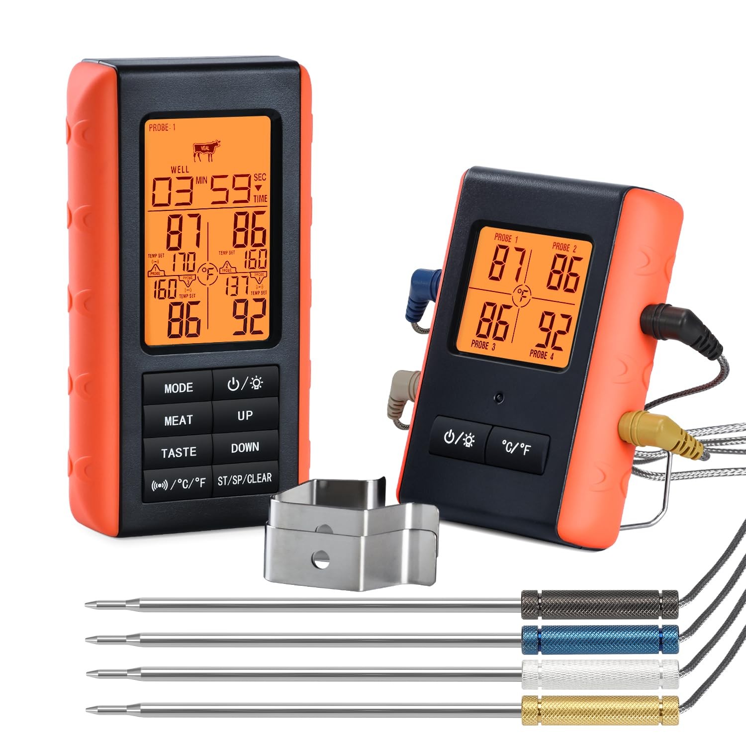 Wireless Meat Thermometer Grilling & Smoking Food Thermometer BBQ Smoker Oven