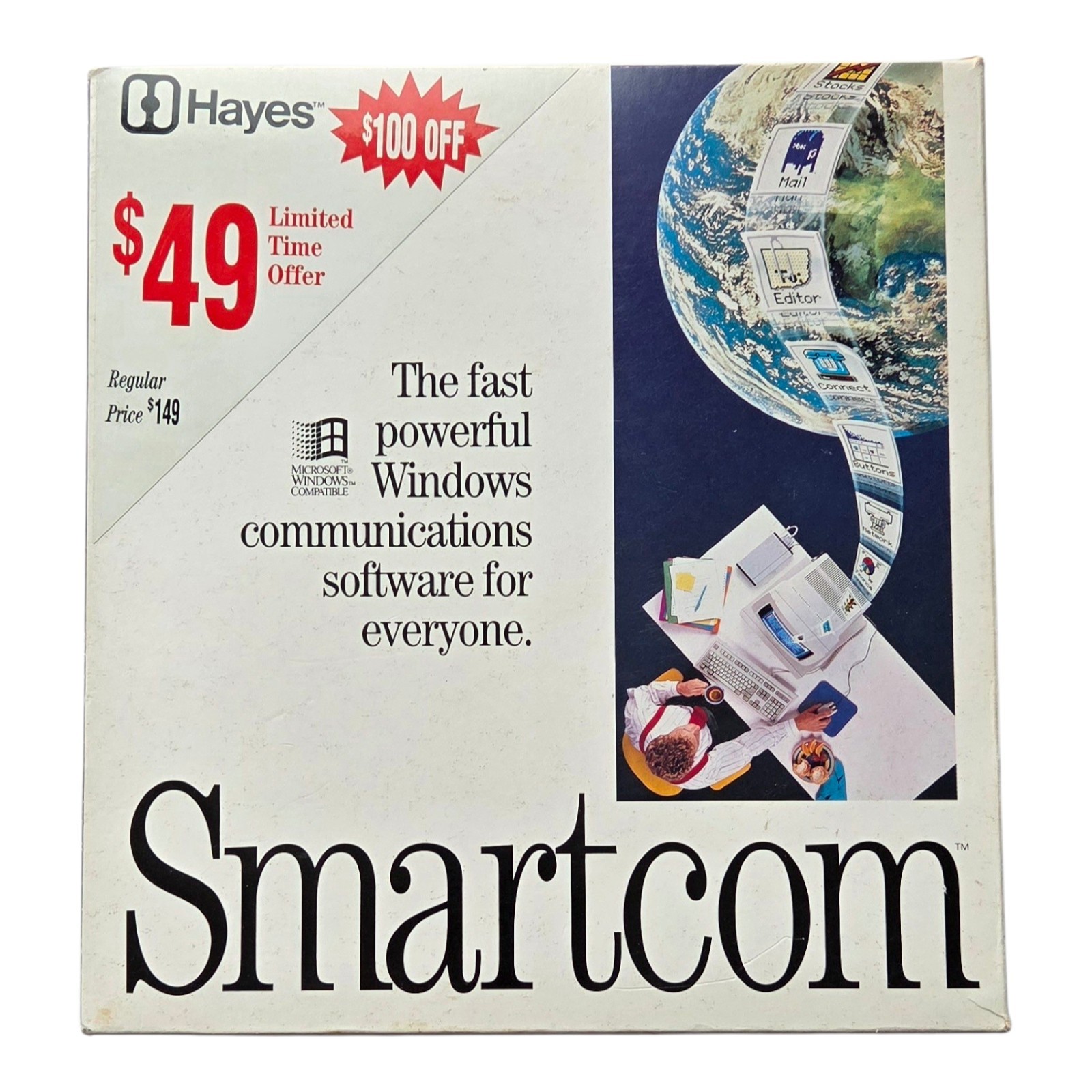 Hayes Smartcom Communication Software for Windows 3.5" Disks 08-00677