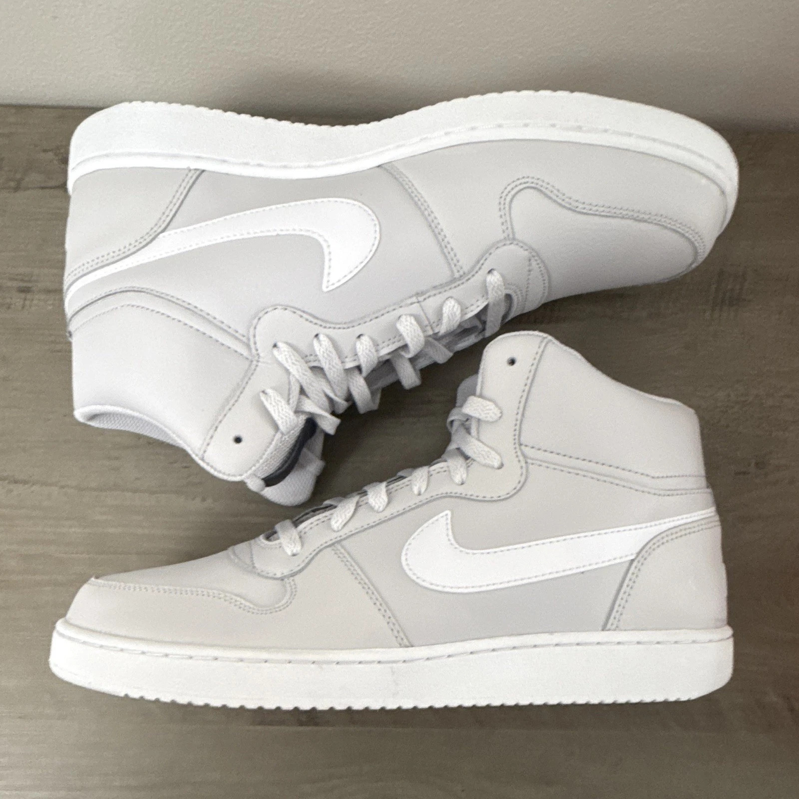 Nike Ebernon Mid Leather High Top Lace-Up Sneakers White AQ1773-003 Mens Size