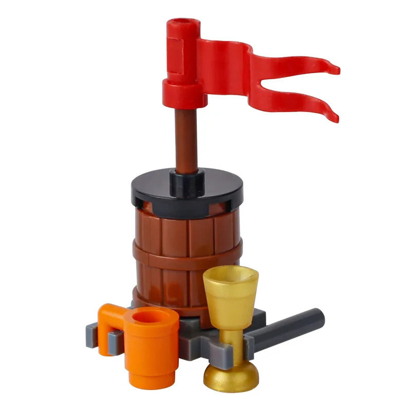 MOC Notice Board Bonfire Stove Medieval Town Street For LEGO Building Blocks Set