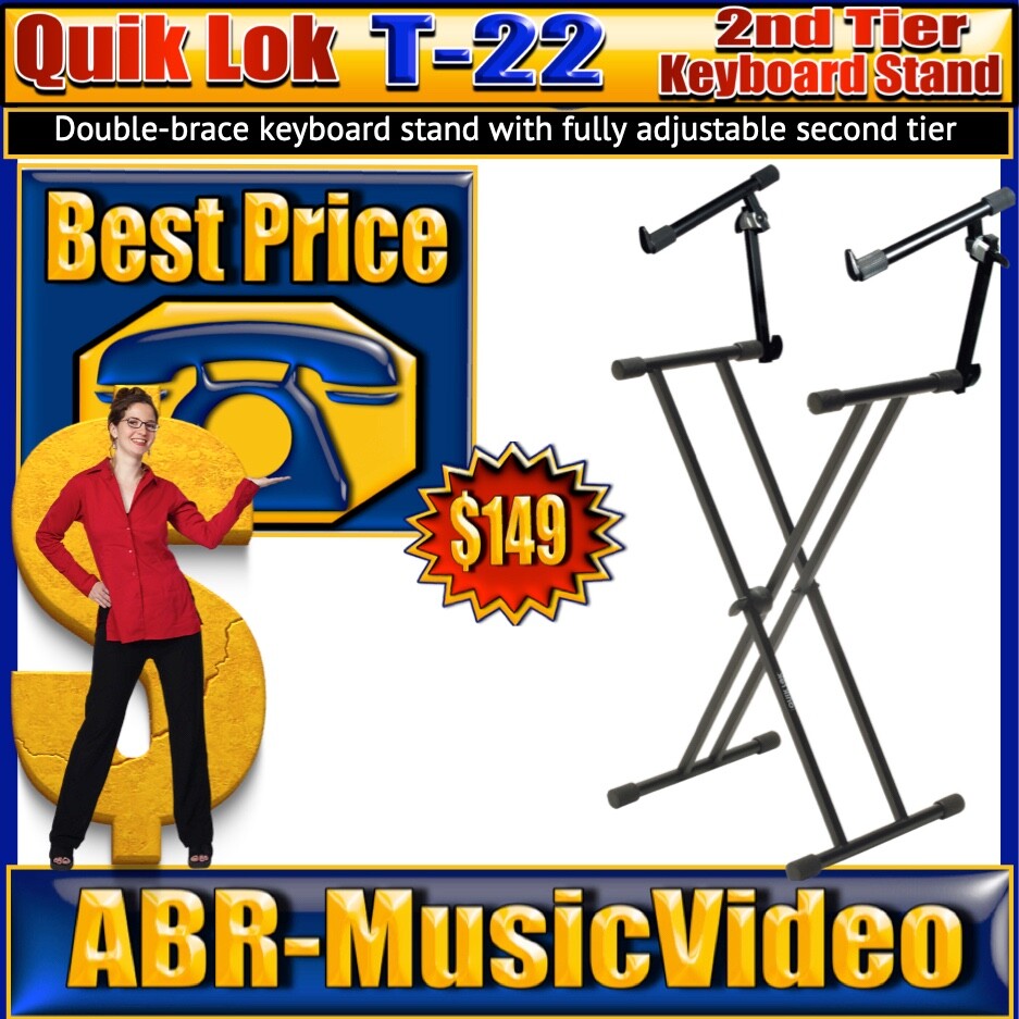 Quik Lok T-22 Double Tier Keyboard Stand