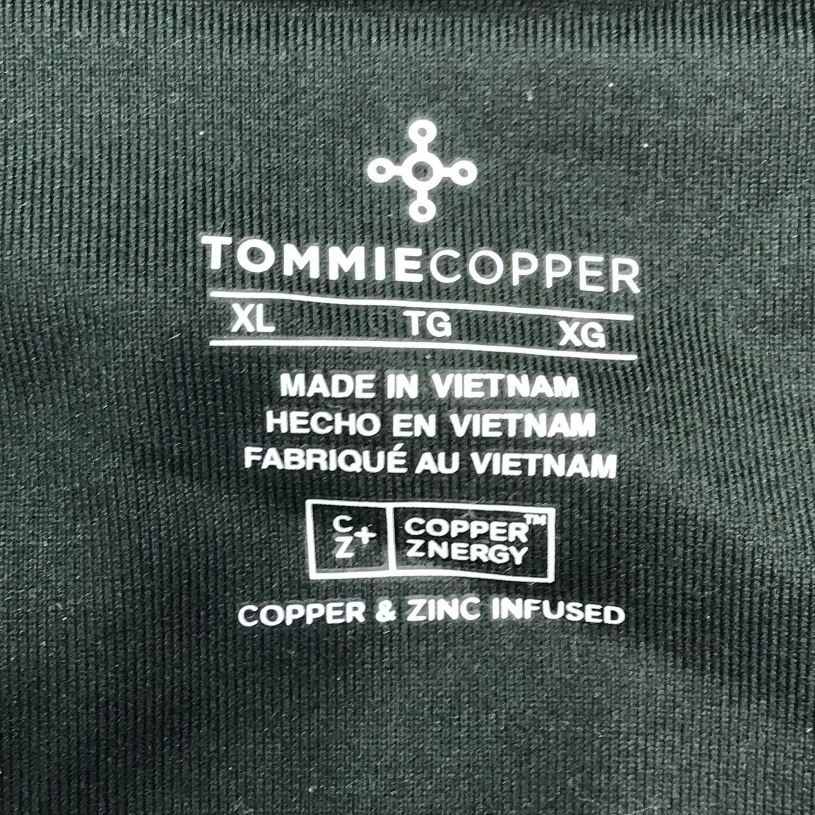 Tommie Copper Womens Back Support Posture Compression Top XL Black Zip Front