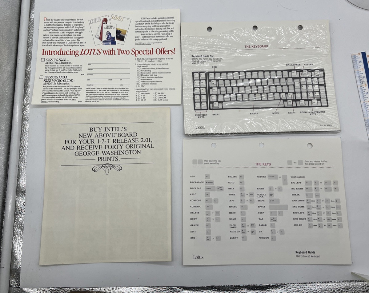 Vintage Lotus Upgrade 1-2-3 Release 2.01 1987 Floppy Disk Software Spreadsheet