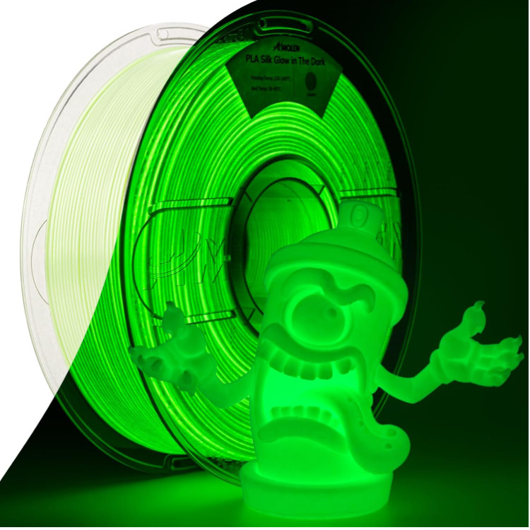 Amolen Glow in the Dark PLA Filament 1.75mm UV Lamps 3D Print