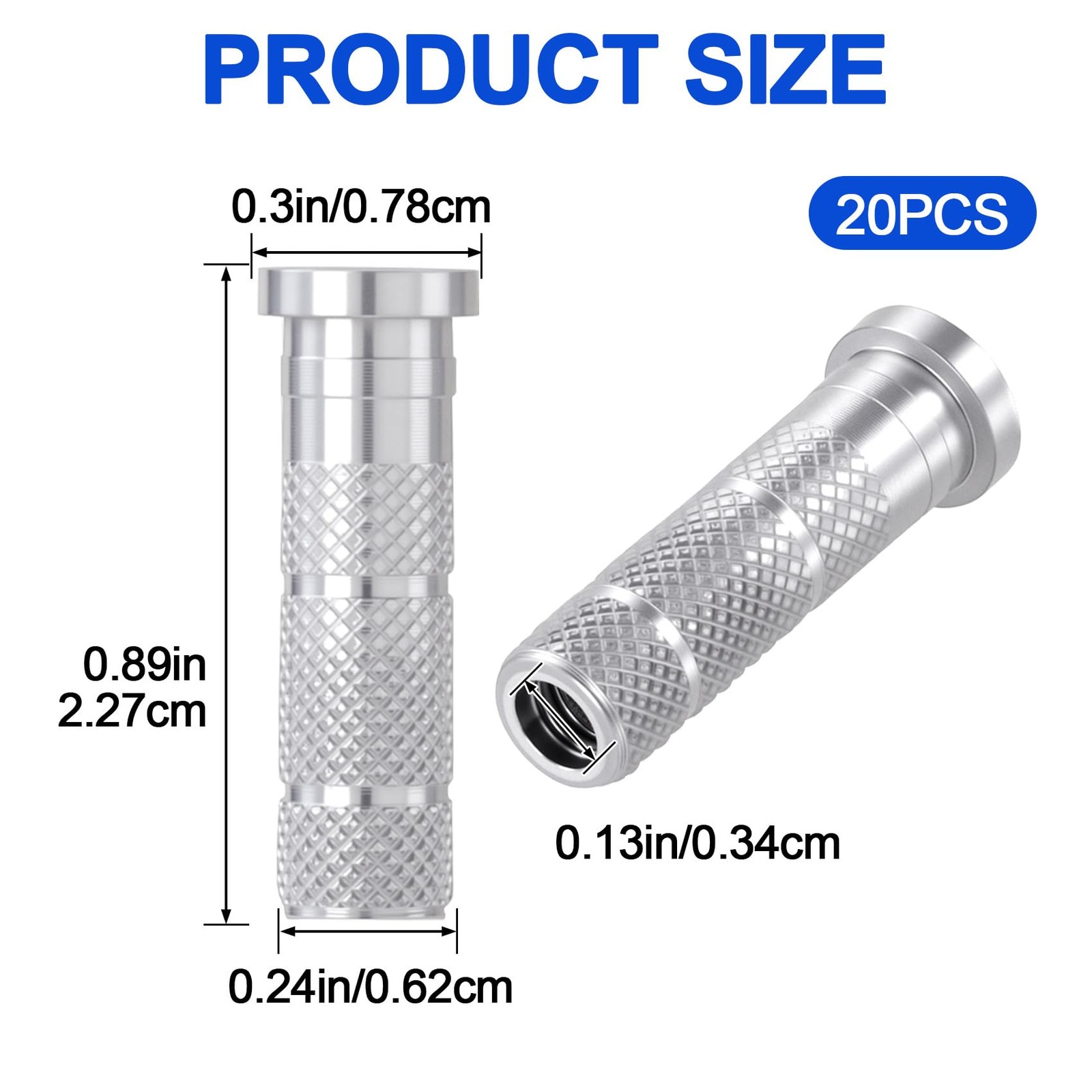 20pcs Aluminum Arrow Inserts, 0.24in/0.62cm Archery Base Inserts Practice Tip...