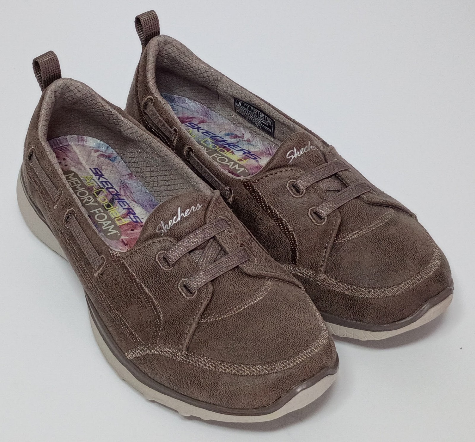 Skechers Microburst Dearest Sz 6 M Casual Slip On Shoes Flats 23333 Dark Taupe