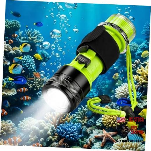 Diving Flashlight Underwater LED Light, 1500 Lumen & 3 Modes IPX8 Black