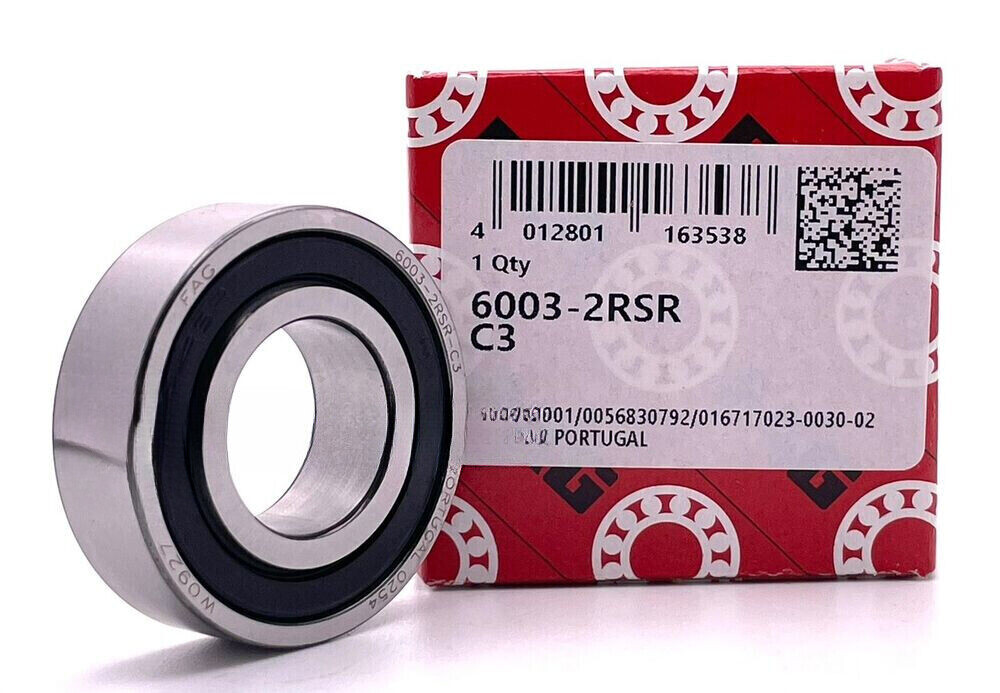 NEW FAG 6003 2RS C3 DEEP GROOVE BALL BEARING, RUBBER SEALED 17x35x10mm