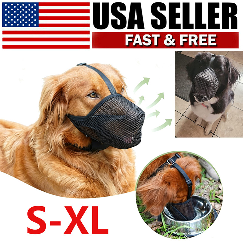 Pet Dog Muzzle Anti-Biting Anti-lick Chewing Bark Licking Mouth Cover Mesh Mask