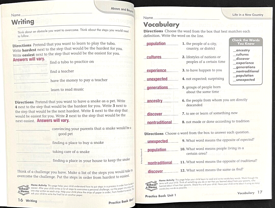 5th - My Sidewalks on Reading Street - PRACTICE BOOK (Level E) - TEACHER EDITION