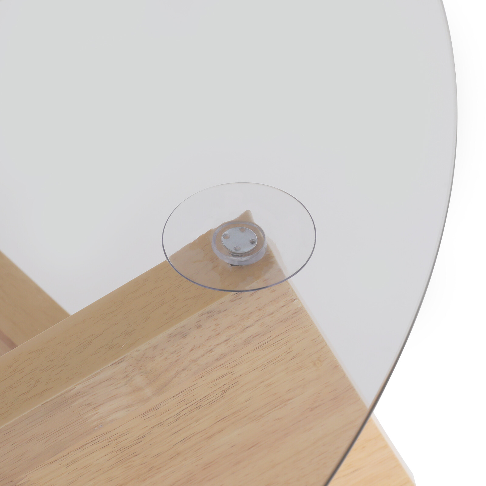 16.1'' H Round Modern SideTable Side Table with Tempered Glass Top End Table ?