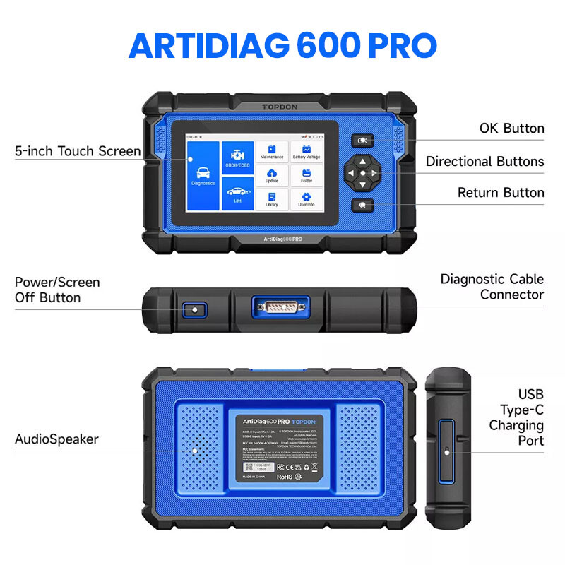 2025 TOPDON AD600 PRO All system Diagnostic Scanner Tool Engine ABS SRS SAS TPMS