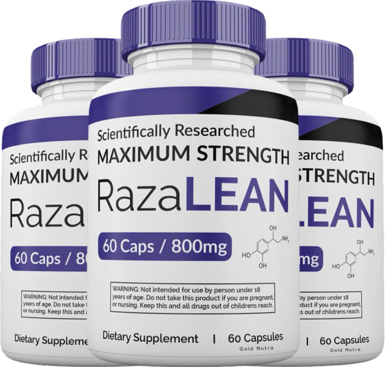 (3 Pack) Official RazaLean Pills, Max Strength Formula, Made in USA
