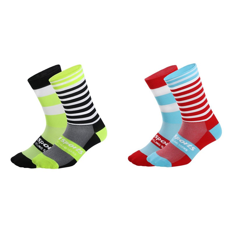 2Pairs Cycling Socks Riding Bicycle Bike Sports Ankle Socks XC MTB BMX Red Green
