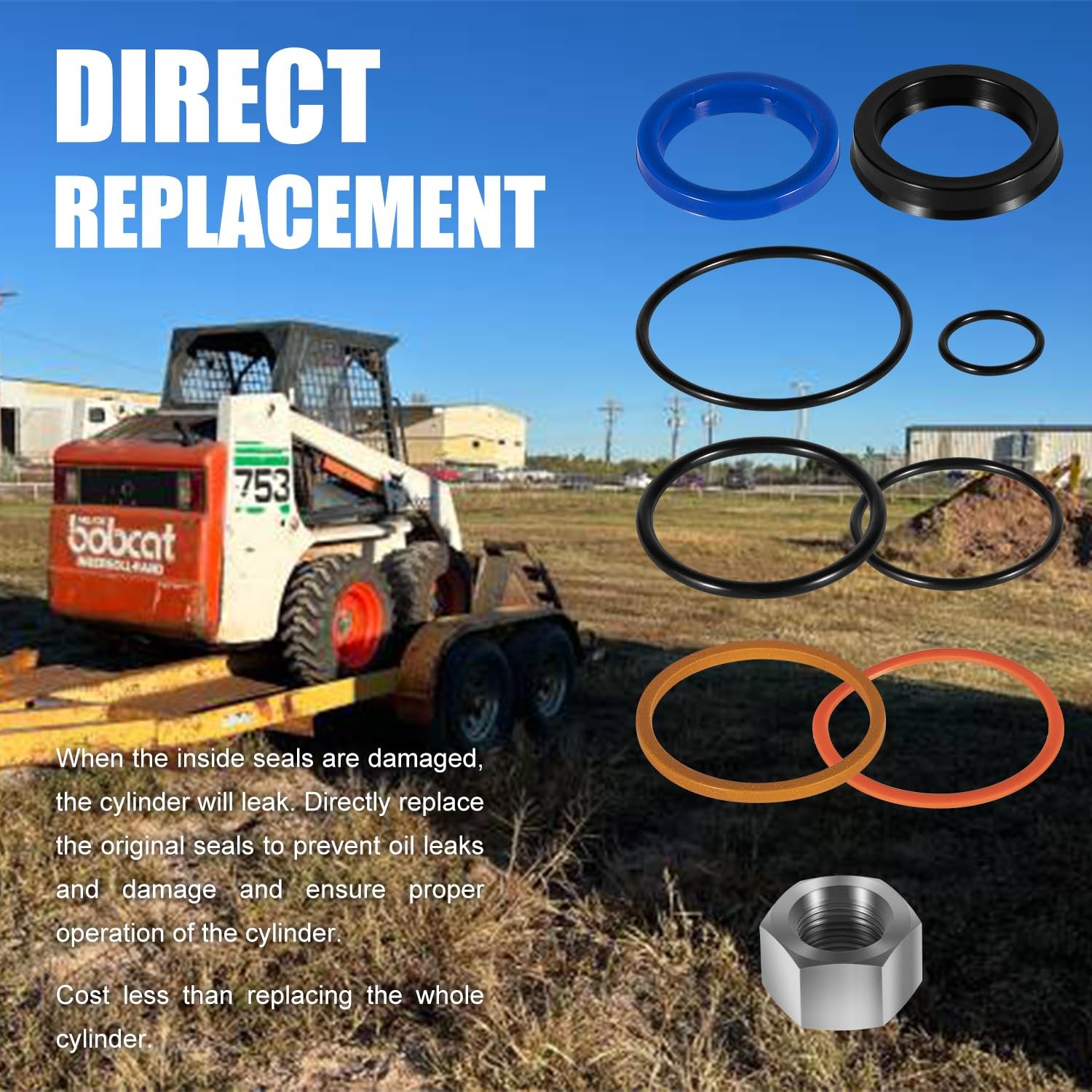 6803329 for Bobcat 444 500 540 642 643 741 7137769 Hydraulic Cylinder Seal Kit