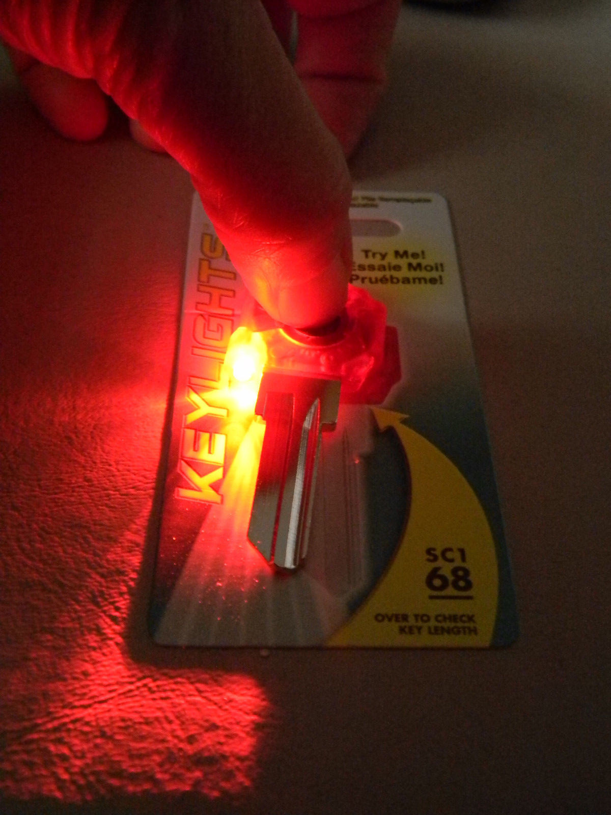 Schlage SC1 Lighted Key Blank - Red Plastic Head