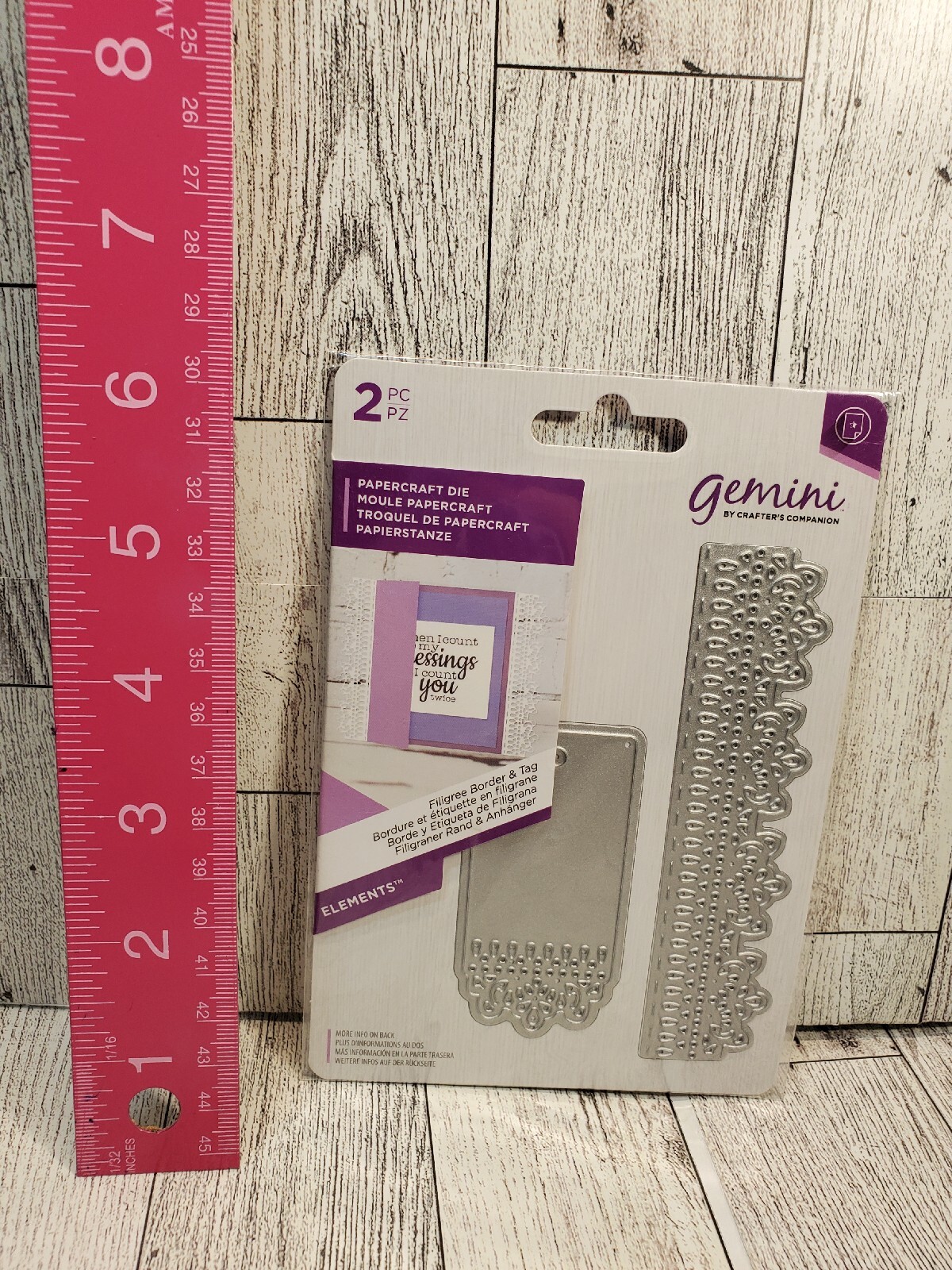 CC1 Crafters Companion Elements 2pc Filigree Border & Tag Die Set New