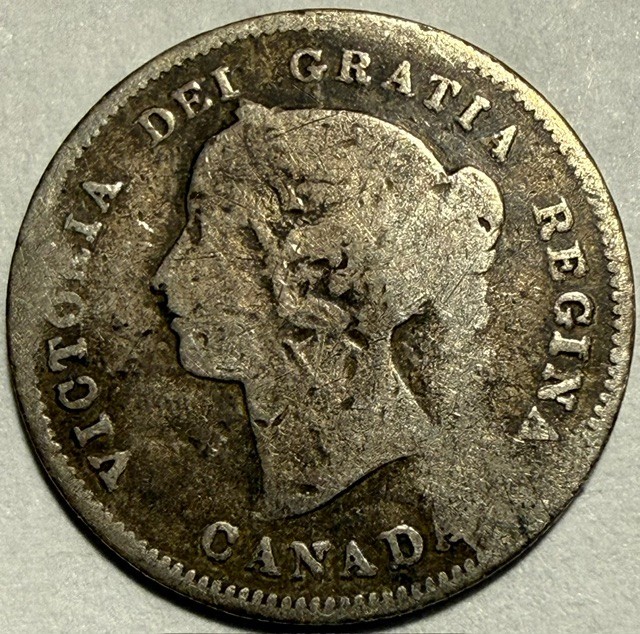CANADA - Queen Victoria - Silver 5 Cents - 1870 - Km-2 - FREE USA Shipping!