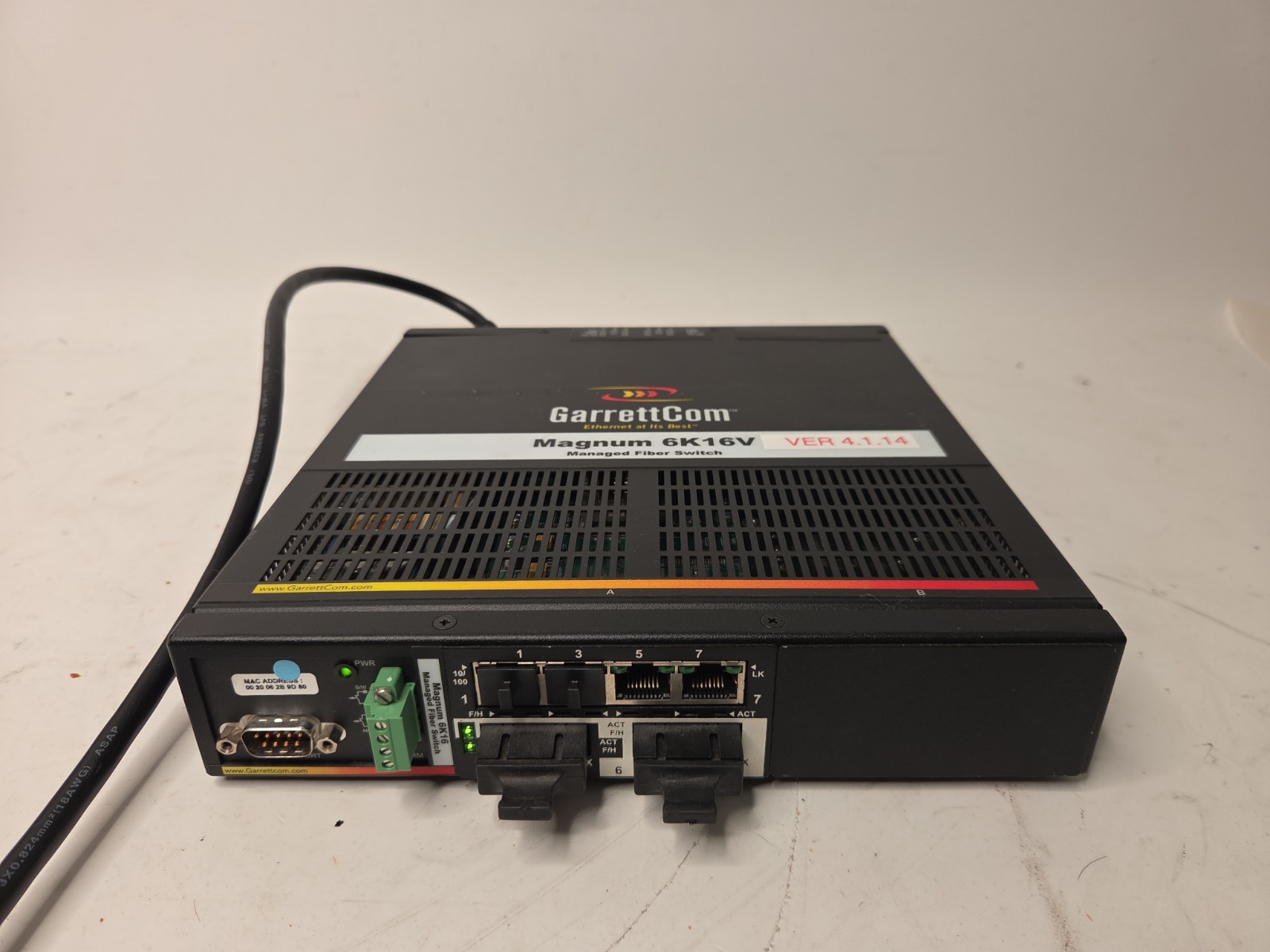 GarrettCom Magnum 6K16V Managed Fiber Ethernet Switch Powers On Tested
