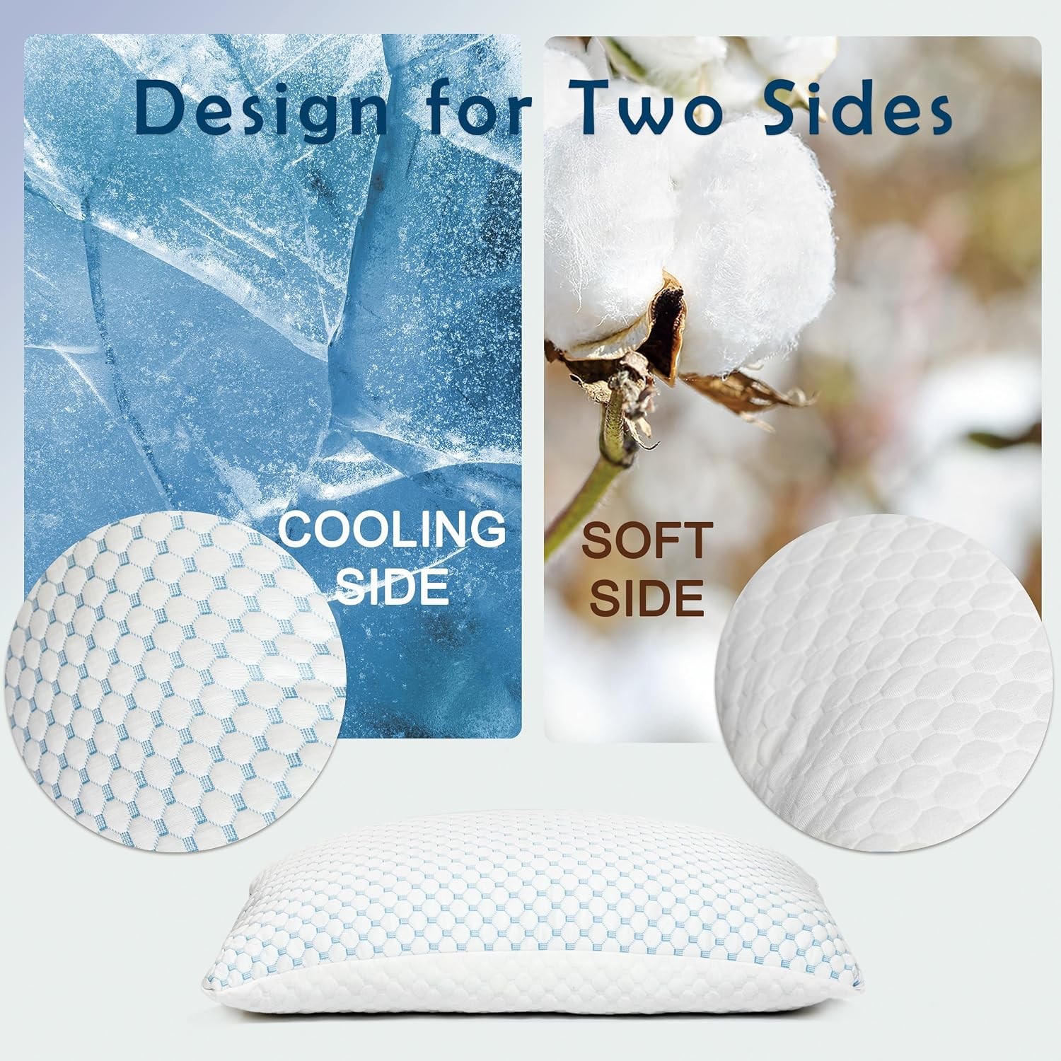 Premium Adjustable Shredded Memory Foam Pillow Suitable for Side Back