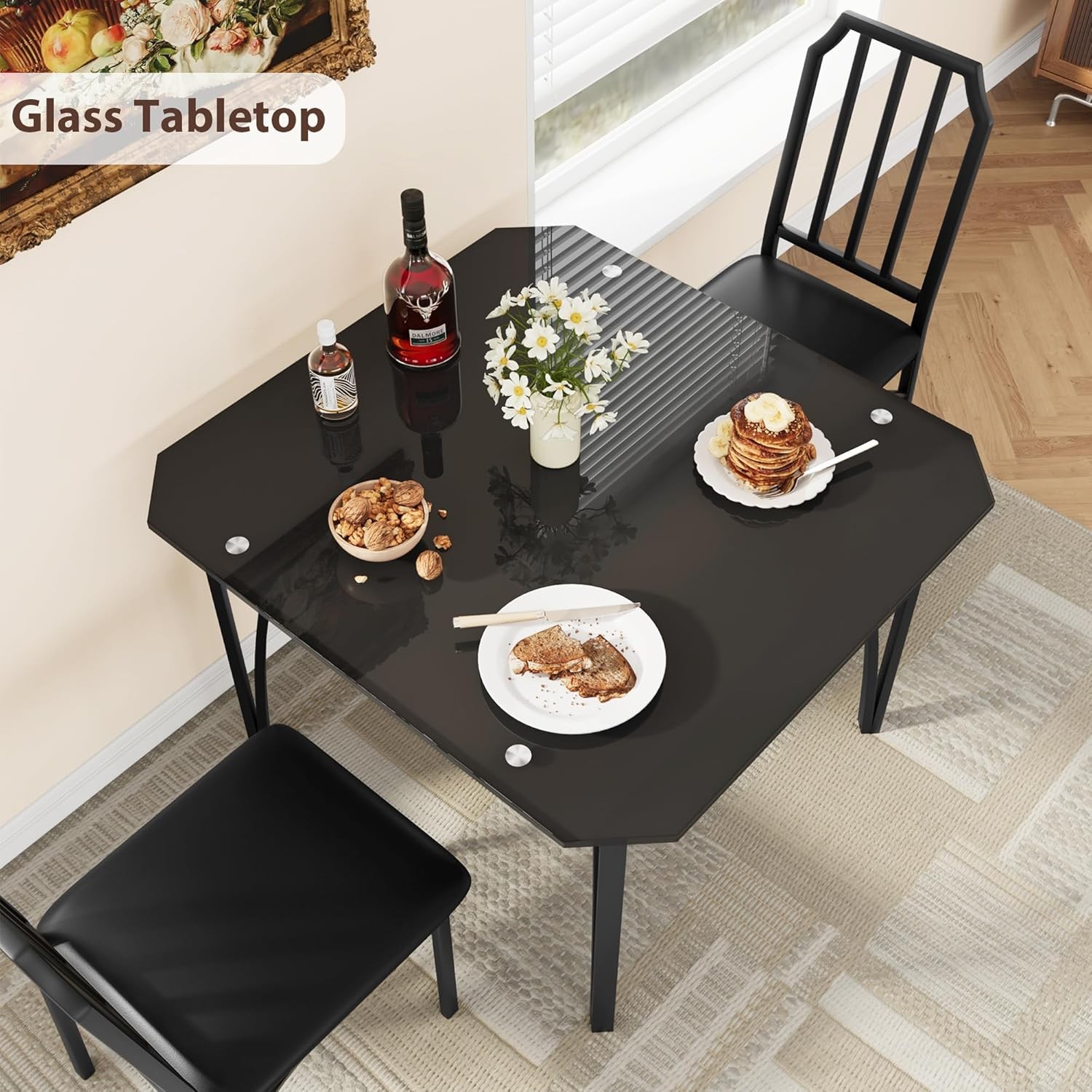 Modern Rectangular Dining Table Set Dining Room Table Set w/ Chairs Dining Room