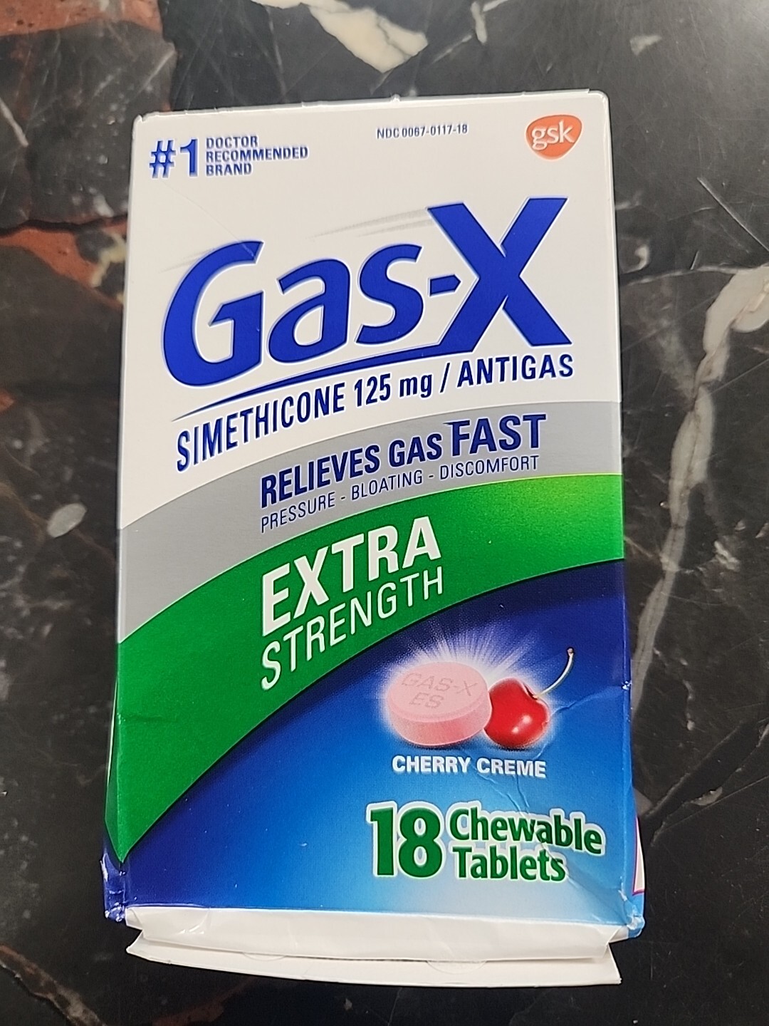 Gas-X Chewable Tablets Extra Strength Cherry Creme 125 MG 36 tablets EXP 8/26