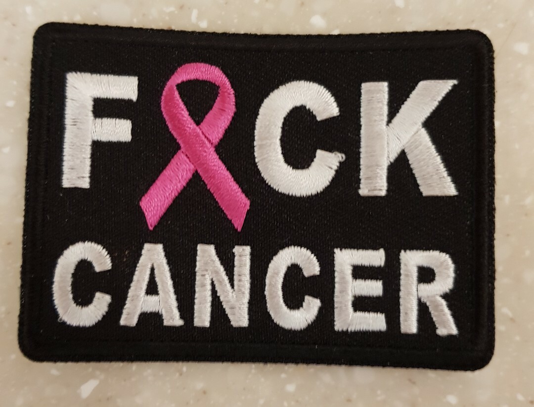 Biker patch "F**K CANCER" Pink Ribbon Patch New Nice