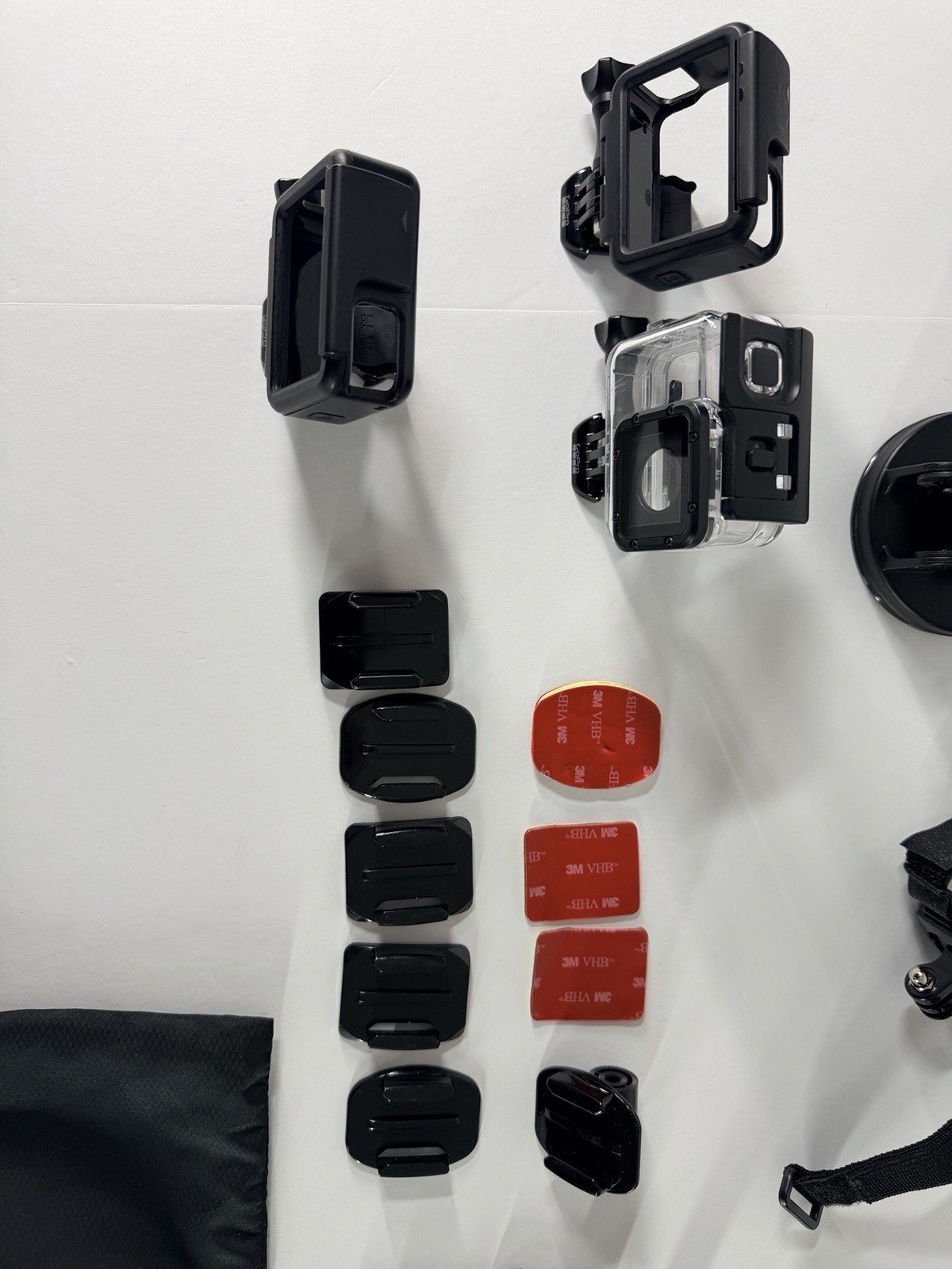 GoPro Black Accessory Bundle Mounts Suction Cup Wrist Strap Pouch