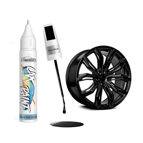 FIXEZPRO Gloss Black Rim Touch Up Paint, 0.41 Fl Oz (Pack of 1),