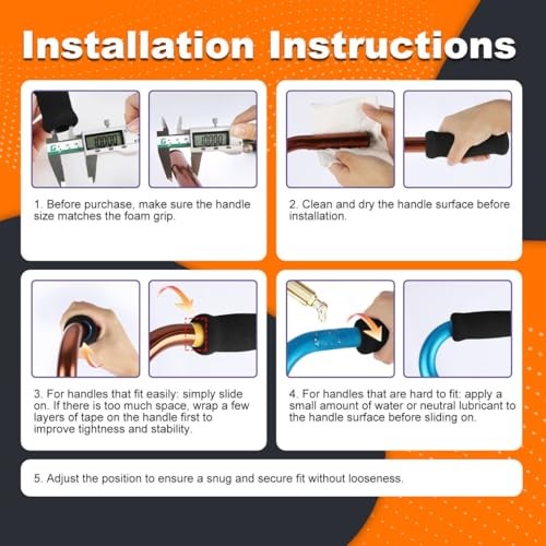 ‌ Cane Crips - 4-Pack Non-Slip Replacement Foam Handles for Black