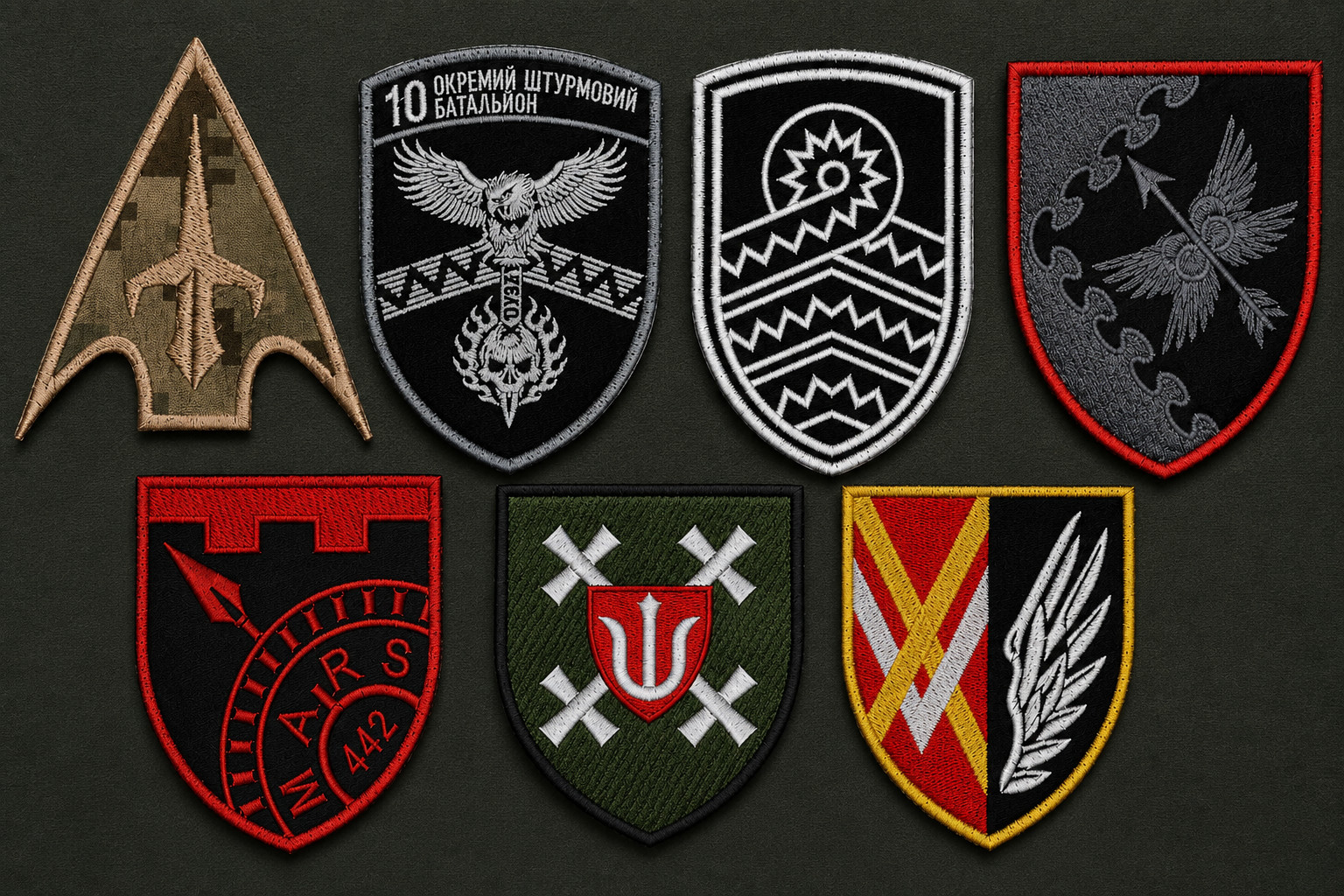 Set of 7 Ukrainian Drone Forces Military Patches SBS Armed Forces of Ukraine