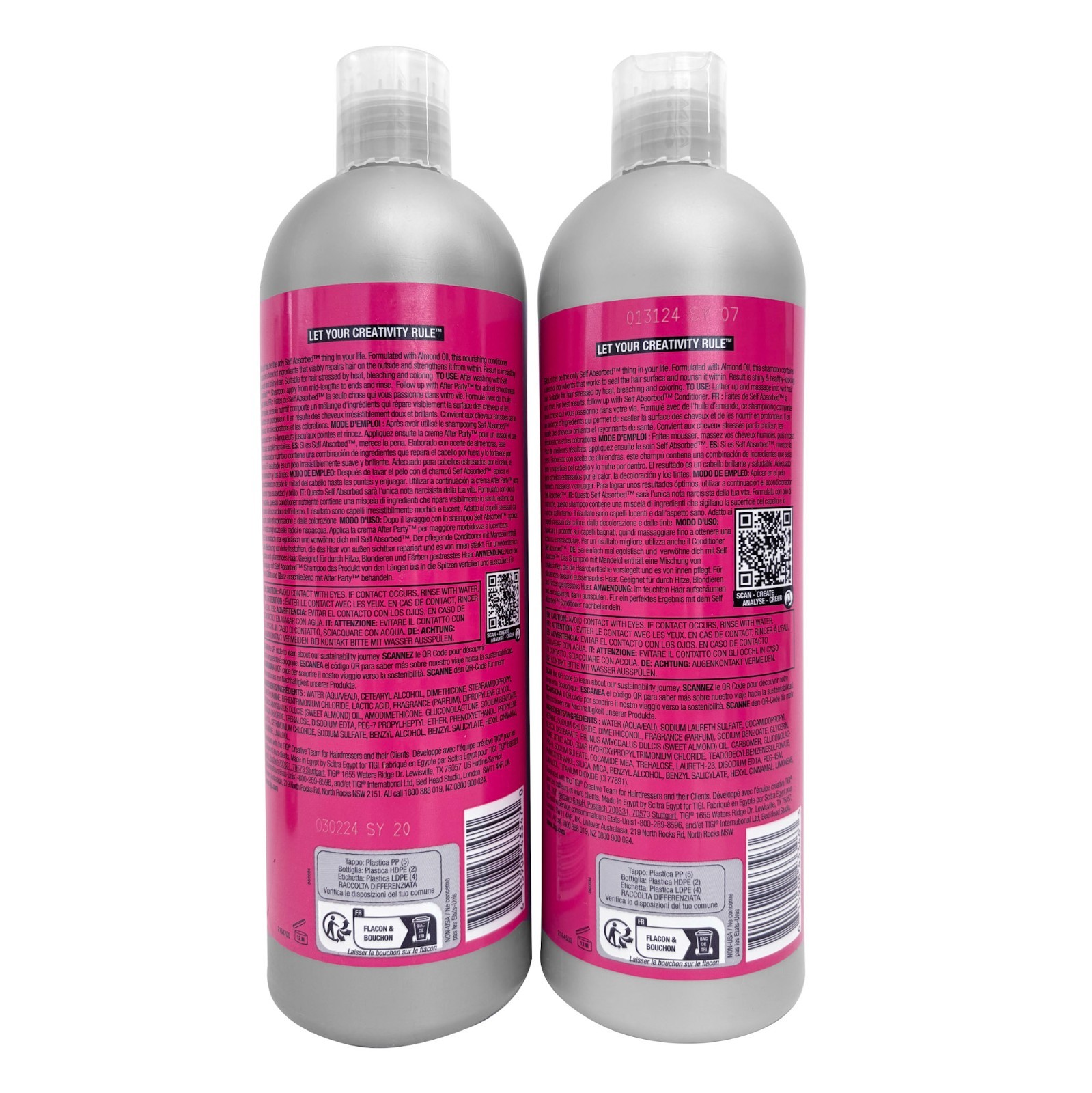 Bed Head Self Absorbed Shampoo & Conditioner Duo (2x 25.36 fl. oz)