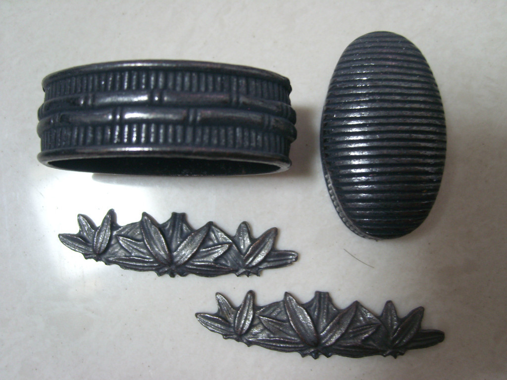 Bamboo Menuki Fuchi-Kashira For Japanese sword (tsuba-ito-habaki-seppa)