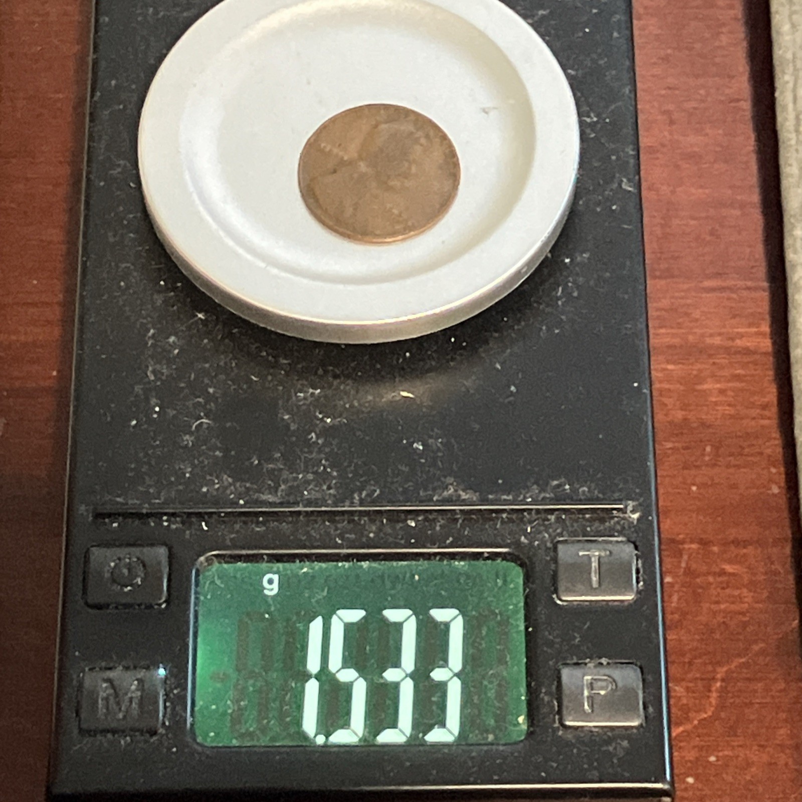 1925-P Lincoln Wheat Cent Error Coin: Very Thin Planchet Only 1.53g