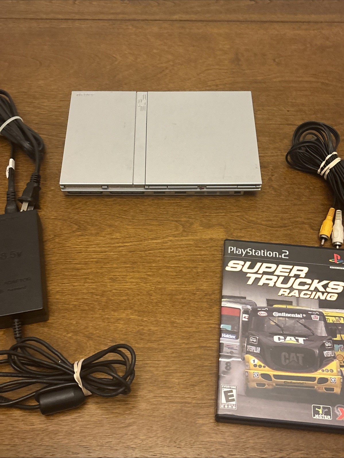 Works! PS2 Slim Silver SCPH-77001 Console W/ Av Cable And Game NO CONTROLLER