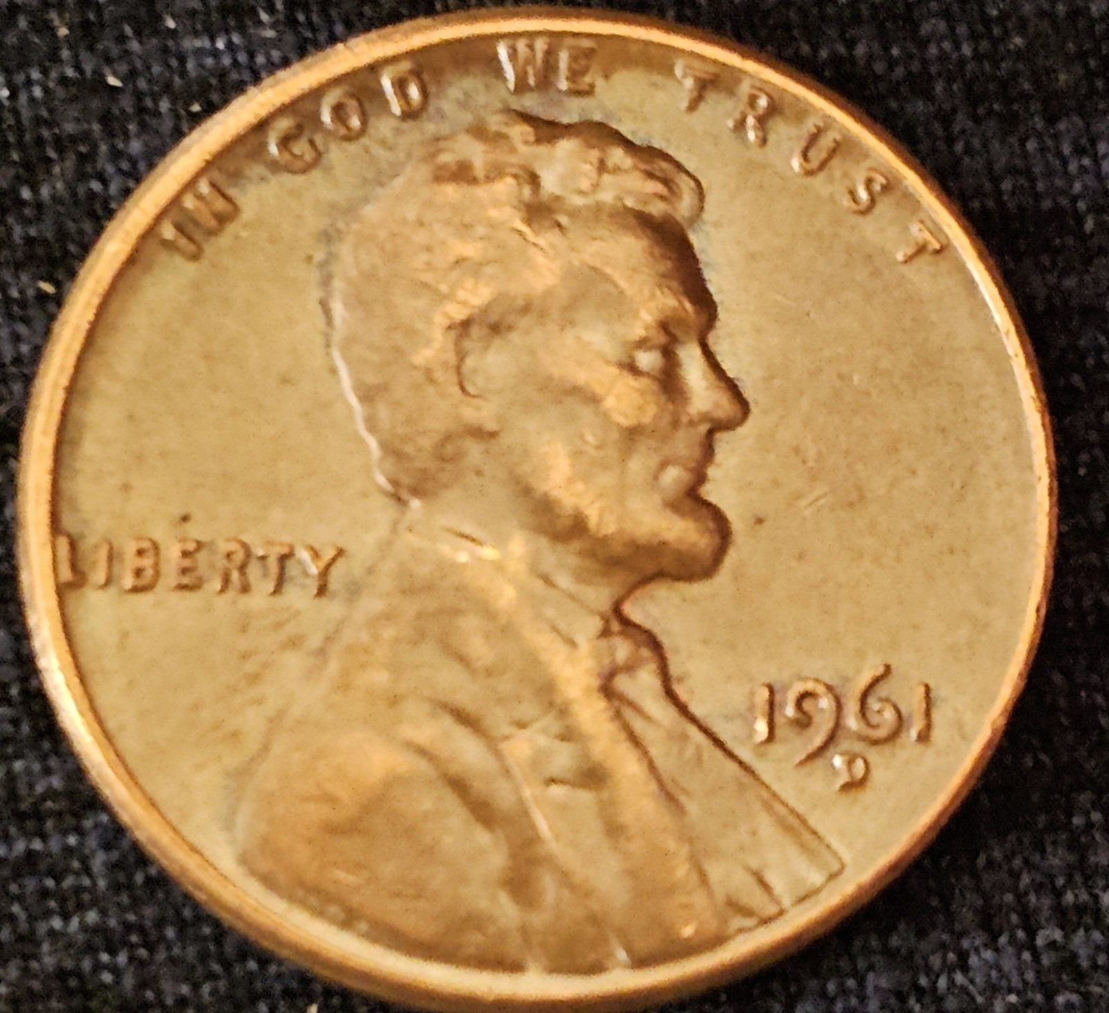1961 D Lincoln Penny Doubled Die Obverse ,DDR, L on rim, Double D mint mark