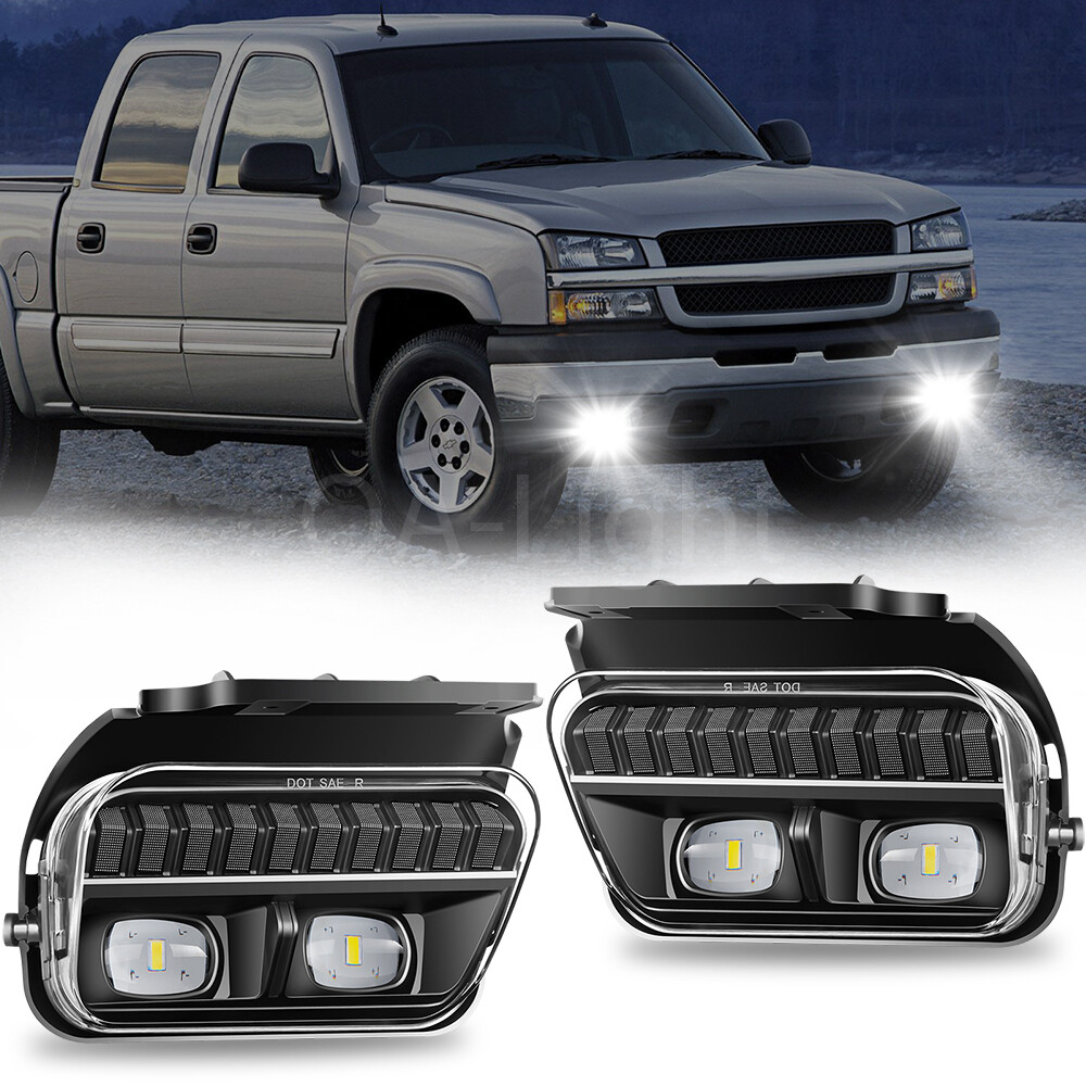 LED Fog Lights Fit For 2003-04 05 06 Chevy Silverado Avalanche 1500 Bumper Lamps