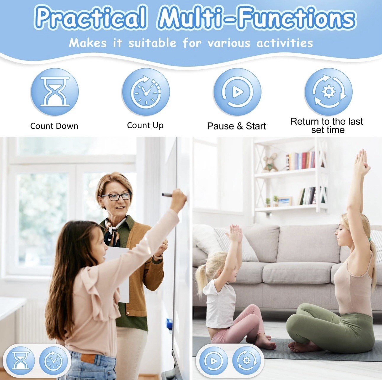 Sonneten Visual Timer for Kids, 99 Minute Digital Cute Kids Visual Timer
