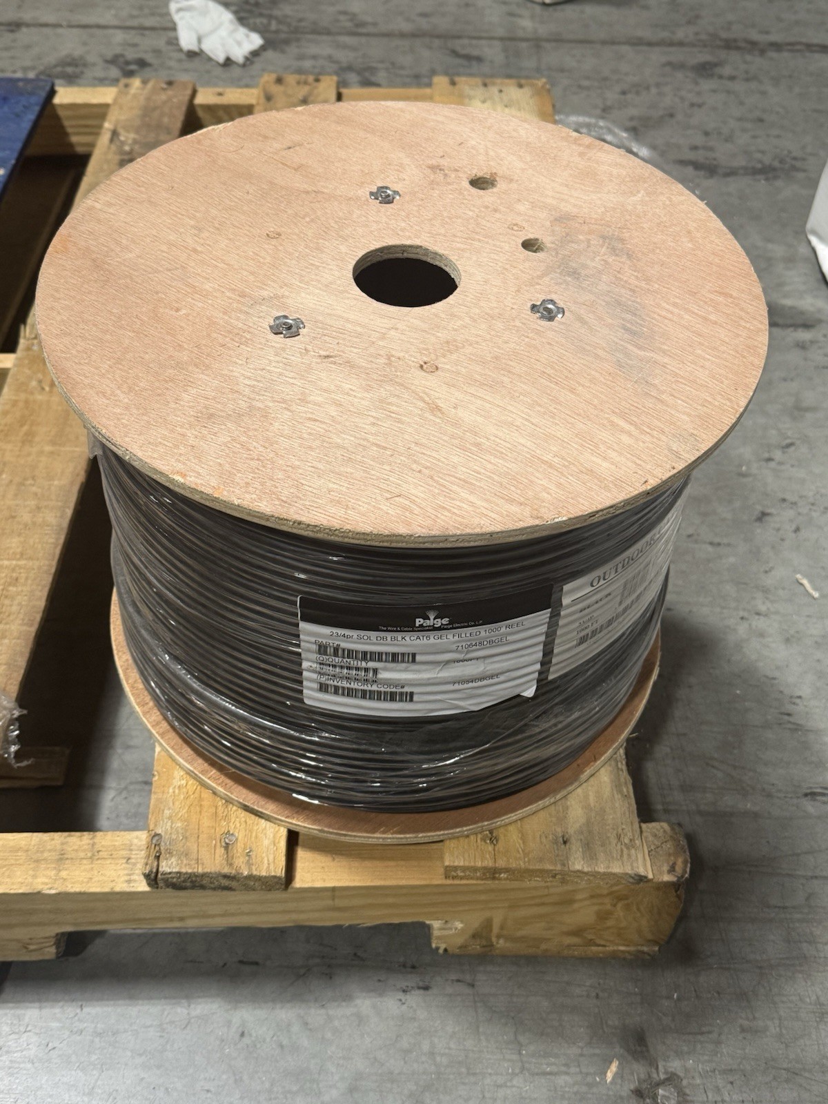 Paige 710648DBGEL 23/4pr SOL DB BLK CAT6 GEL Filled 1000' Reel - NEW