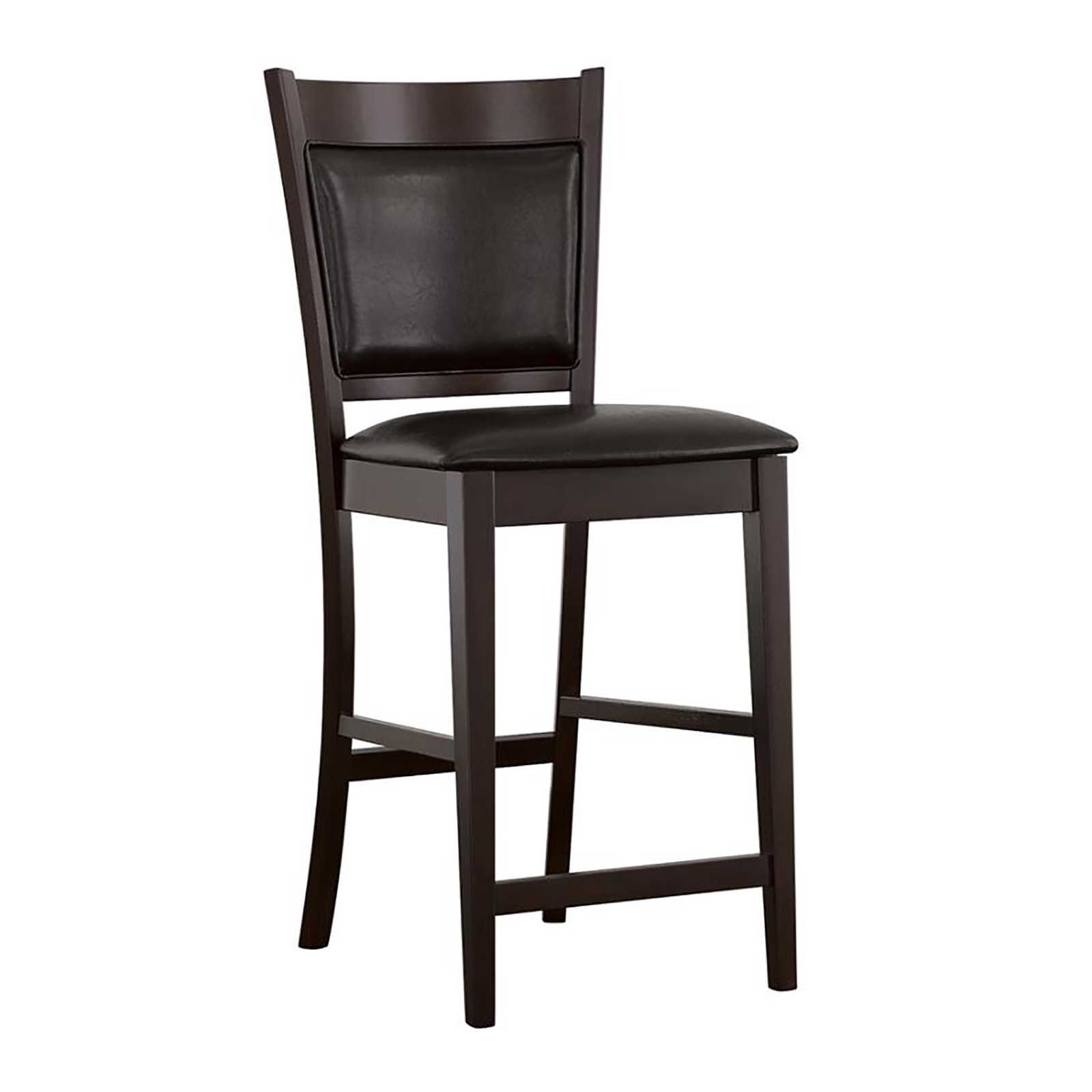 Black and Espresso Upholstered Counter Height Stools