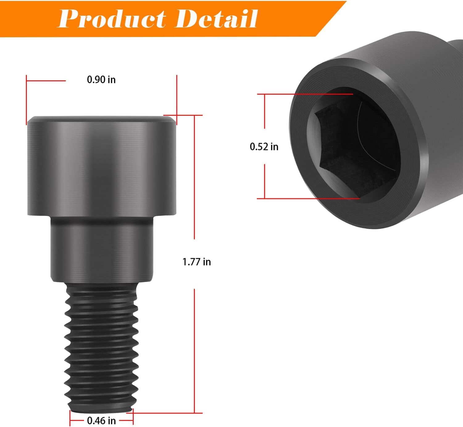 2-Pack Hex Bolts Perfect for Olympic Bars, Curl Bars, Tricep Bars, Dumbbell Bars