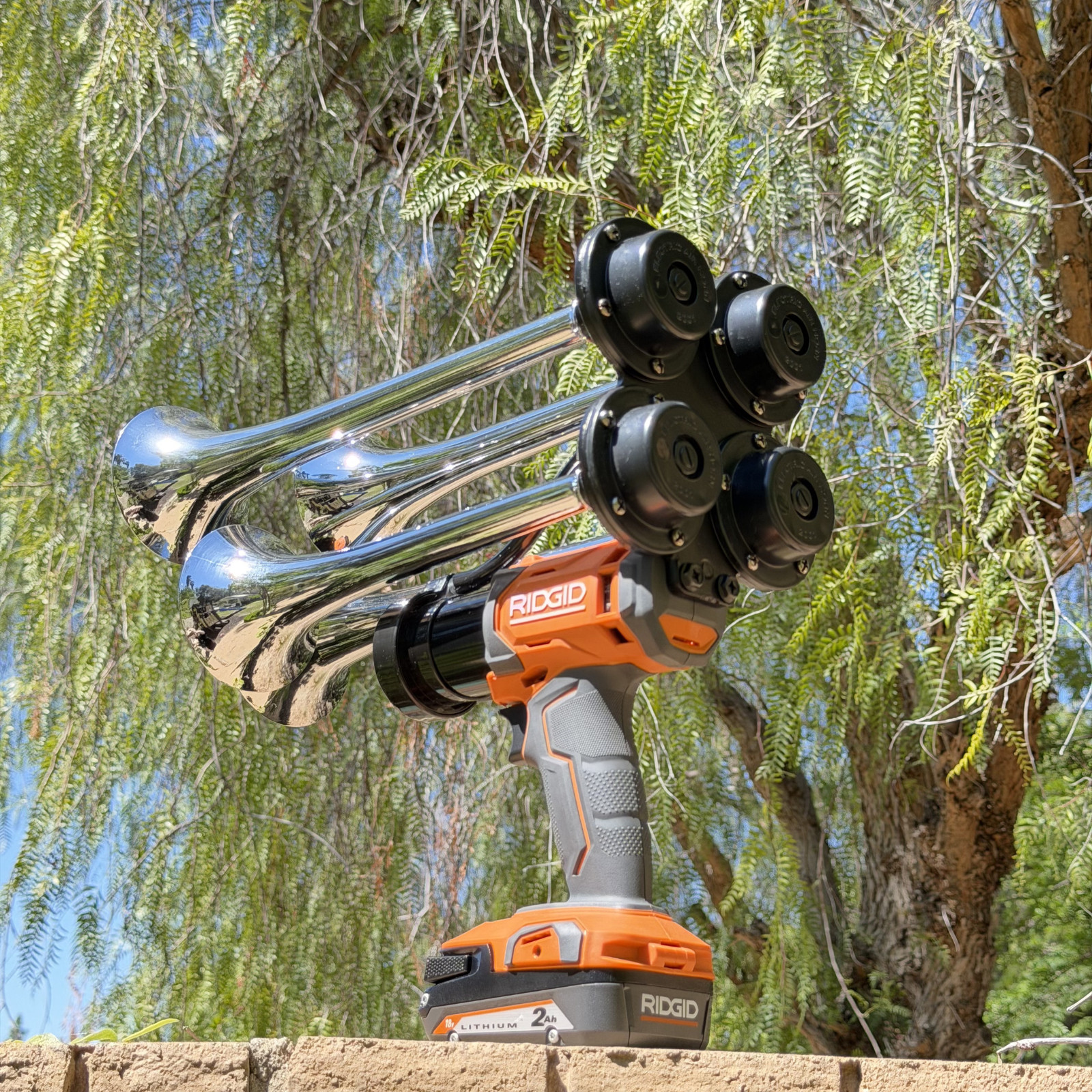 RIDGID PREMIUM Power Air Horn, Train Horn Compressor, Long Range (2000ft) Remote