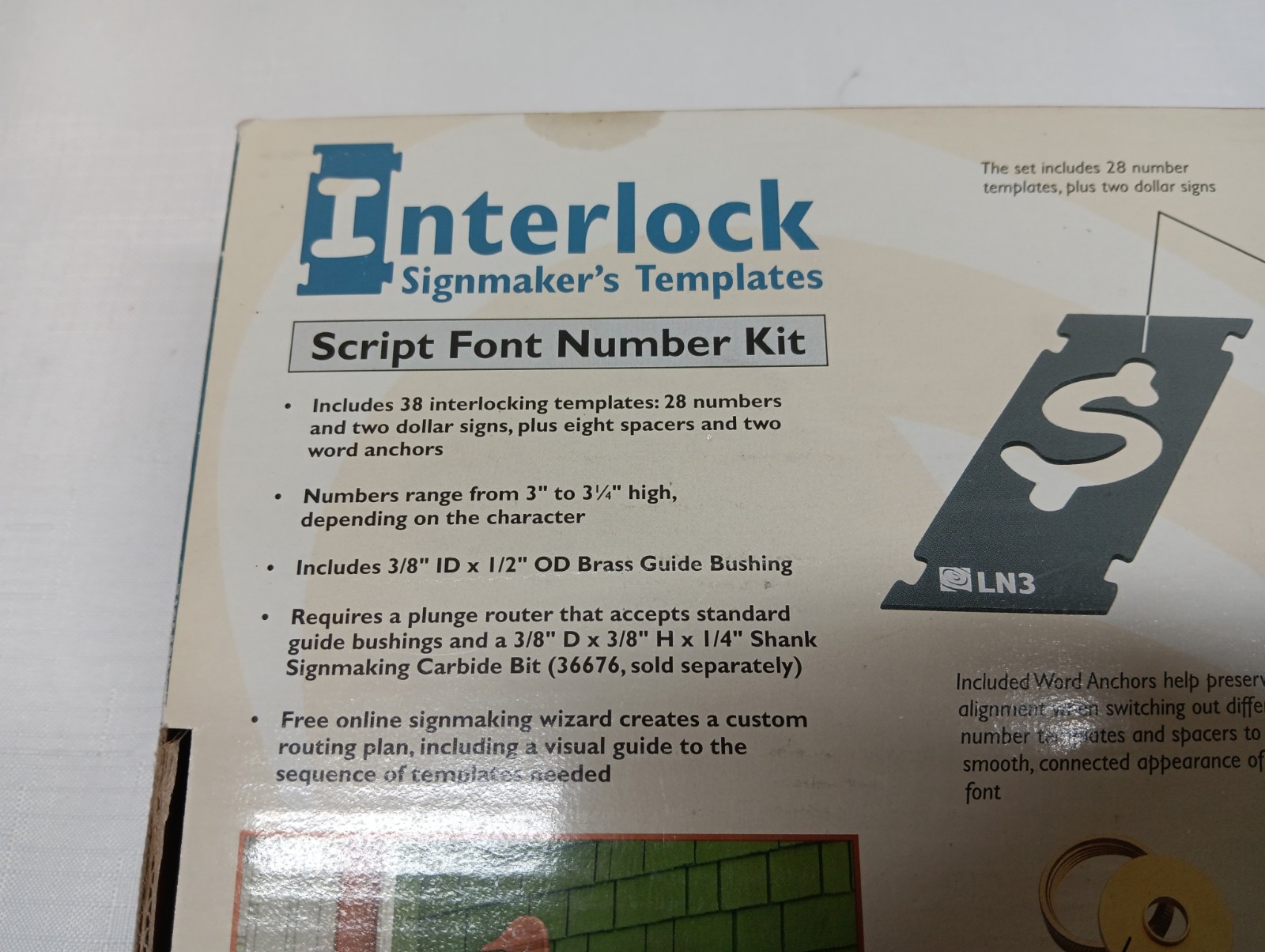Rockler Interlock Signmaker’s Templates Script Font Number Kit