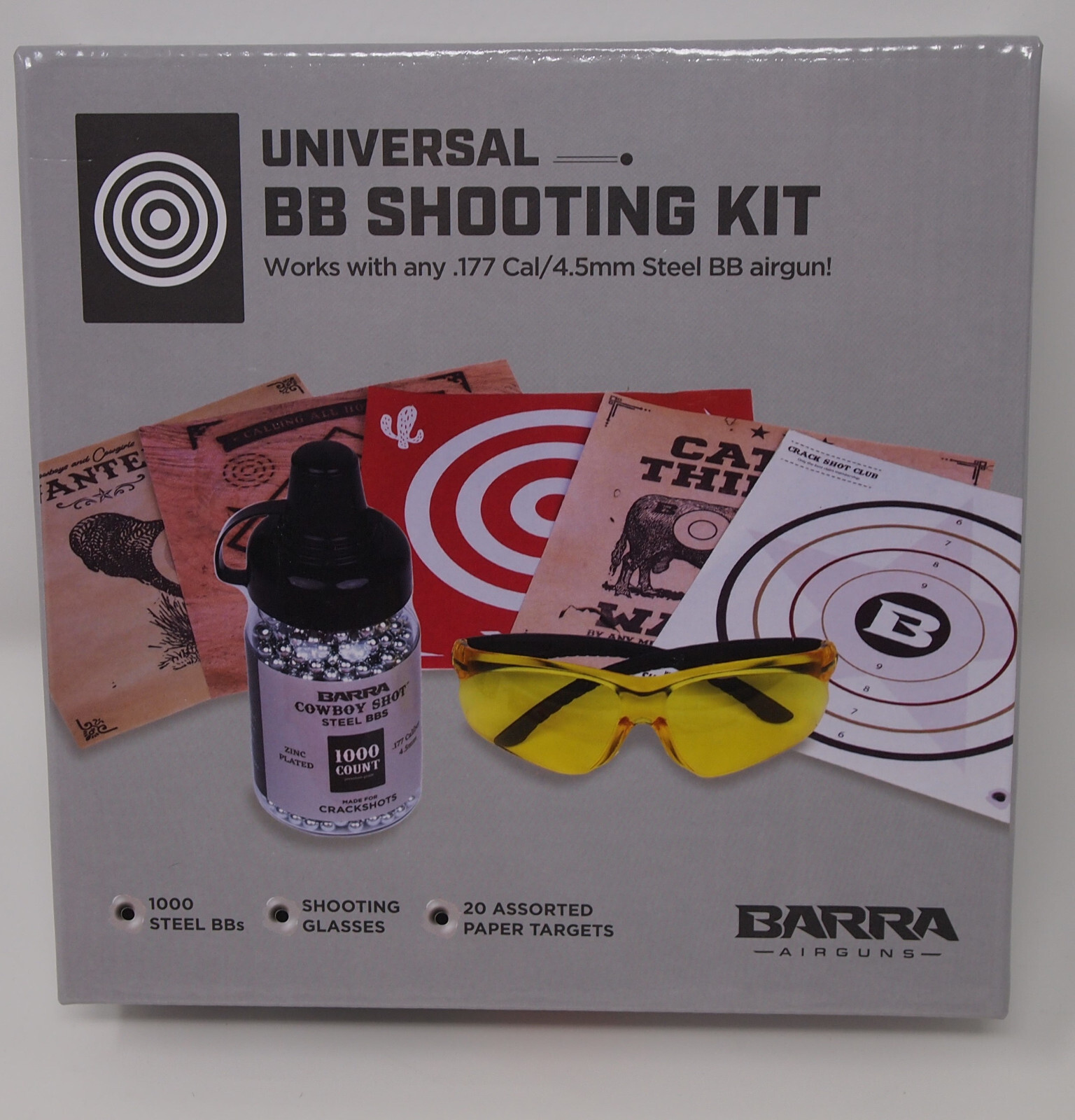 Barra Airguns  Universal BB Shooting Kit .177 Caliber 4.5mm Steel Targets