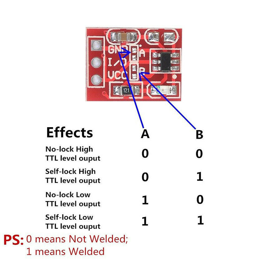 10pcs TTP223 Capacitive Touch Switch Button Self-Lock Module Sensor for Arduino