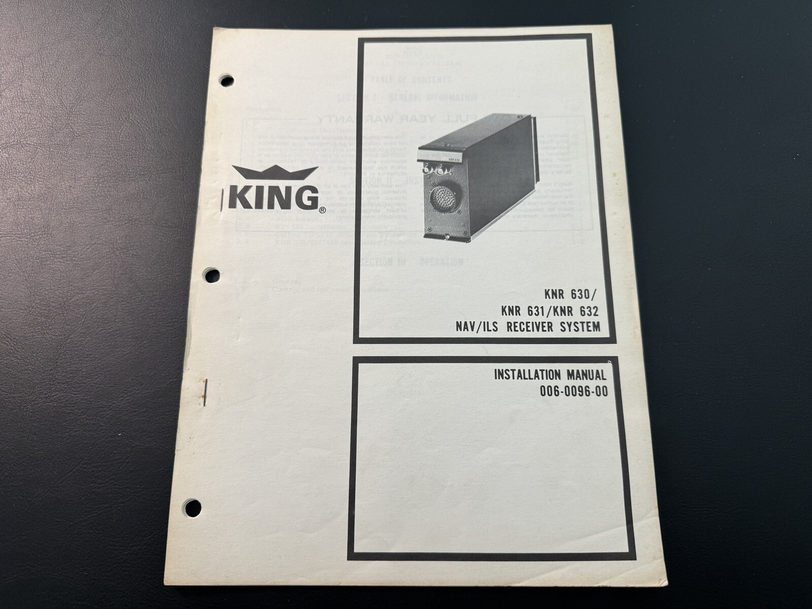 King KNR 630/631/632 NAV/ILS Receiver System Install Manual 006-0096-00