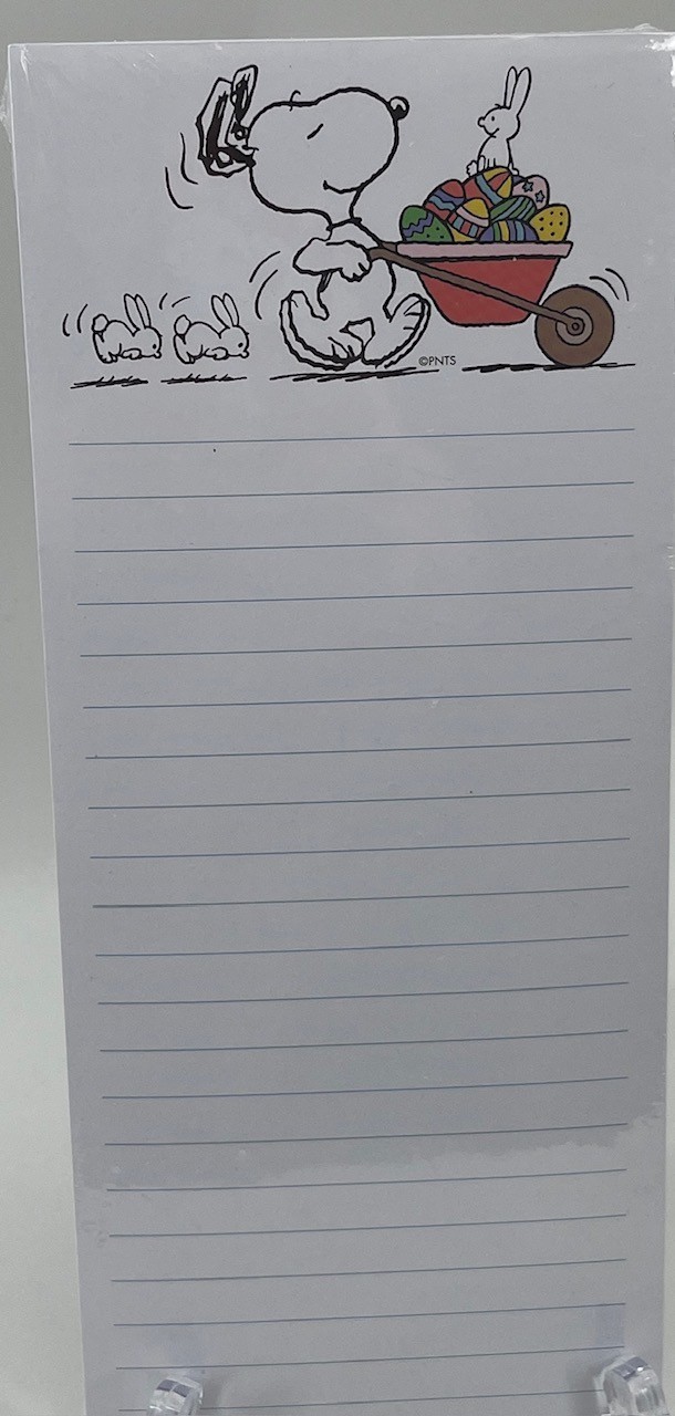 Peanuts -Snoopy & Woodstock Easter Shopping List-Note Pad - Painting Easter Eggs