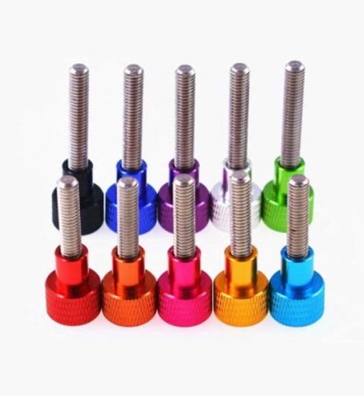 M4 Knurled Thumb Screws 304 Stainless Steel+Colour Aluminum Hand Grip Knob Bolts