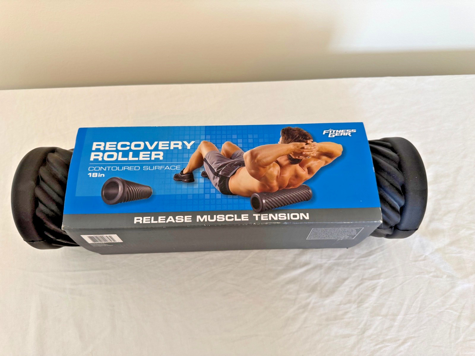 18-inch Hollow Contoured Foam Massage Recovery Roller Black Large Fitness Gear