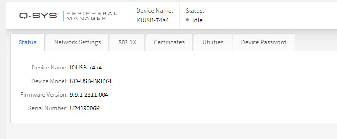 QSC Q-SYS I/O-USB Bridge - Used